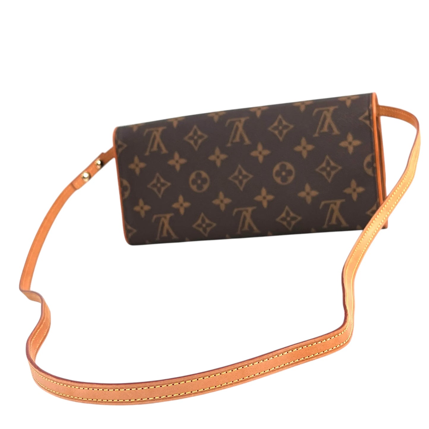 Louis Vuitton Monogram Pochette Twin GM Monogram Canvas Shoulder Bag - Brown 