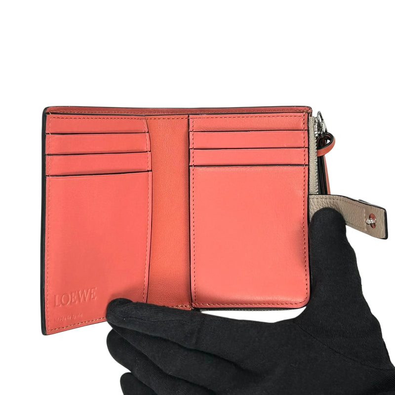 Loewe Slim Zip Bifold Wallet in Calfskin - Beige 