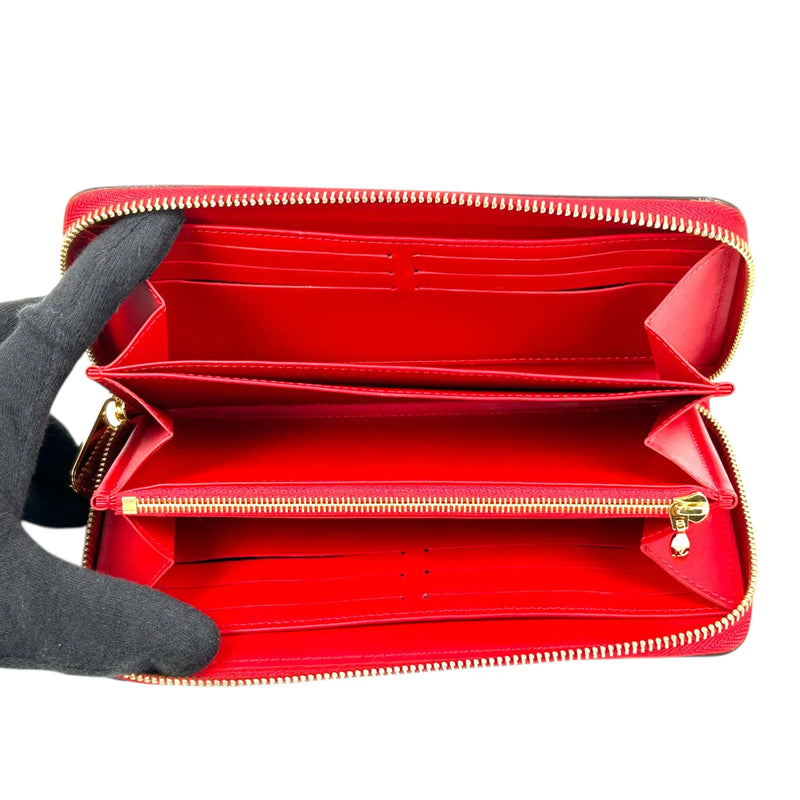 Louis Vuitton Monogram Vernis Zippy Wallet Long Wallet - Red 