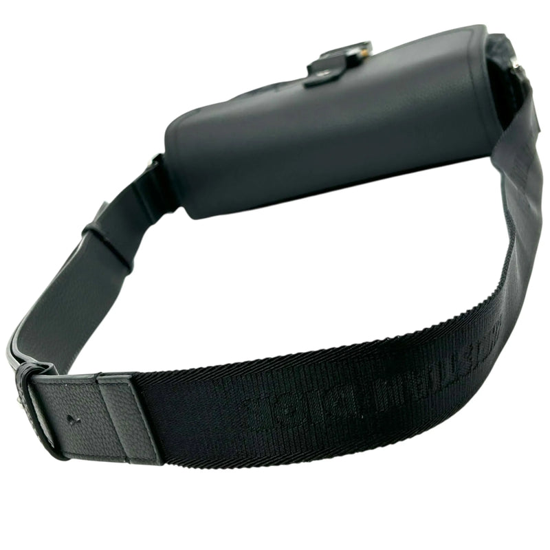 Christian Dior サドル フラップ付き メッセンジャーバッグ スモール コットン カーフスキン ショルダーバッグ - ブラック