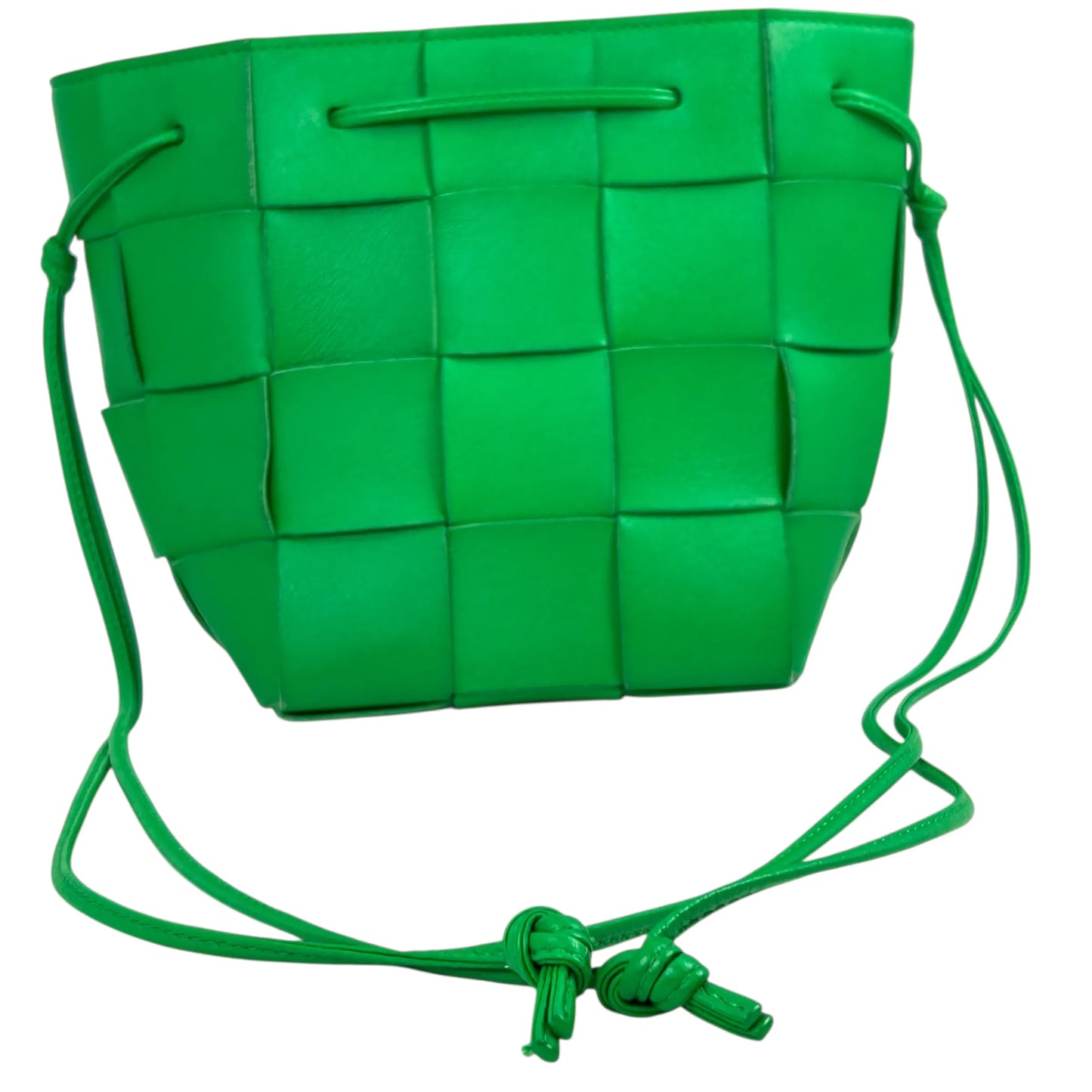 BOTTEGA VENETA Small Cassette Bucket Bag in Intrecciato Leather - Green 