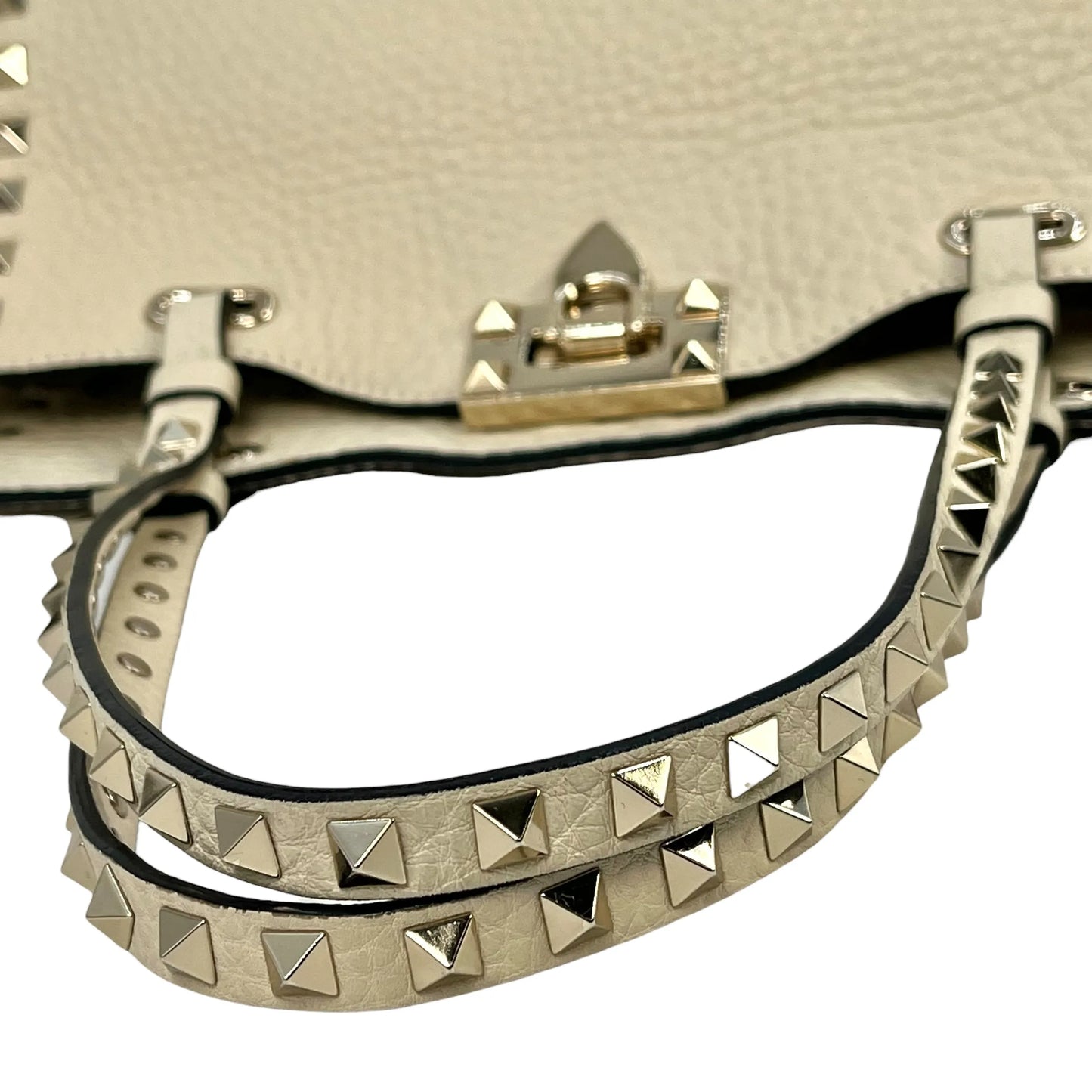 Valentino Rockstud Leather Handbag/Shoulder Bag - White 