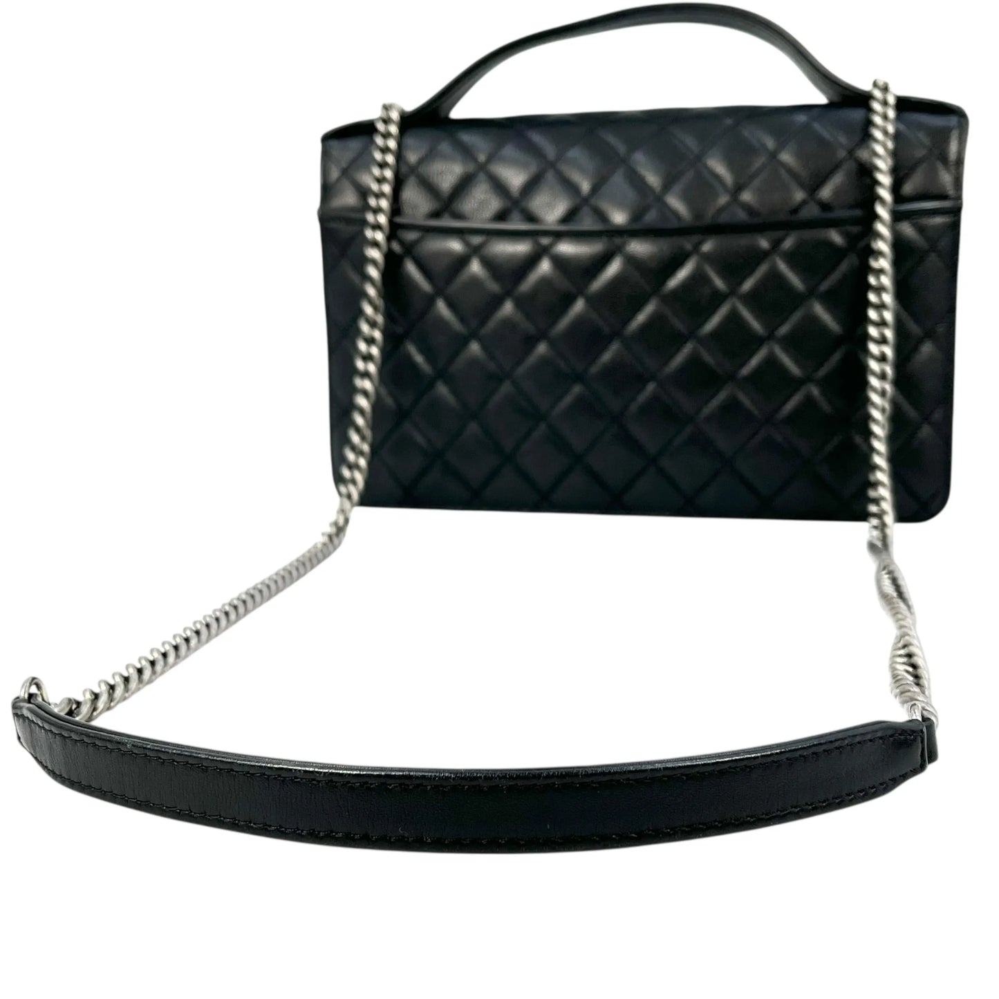 CHANEL CC University Matelasse Goatskin Chain Shoulder Bag - Black 