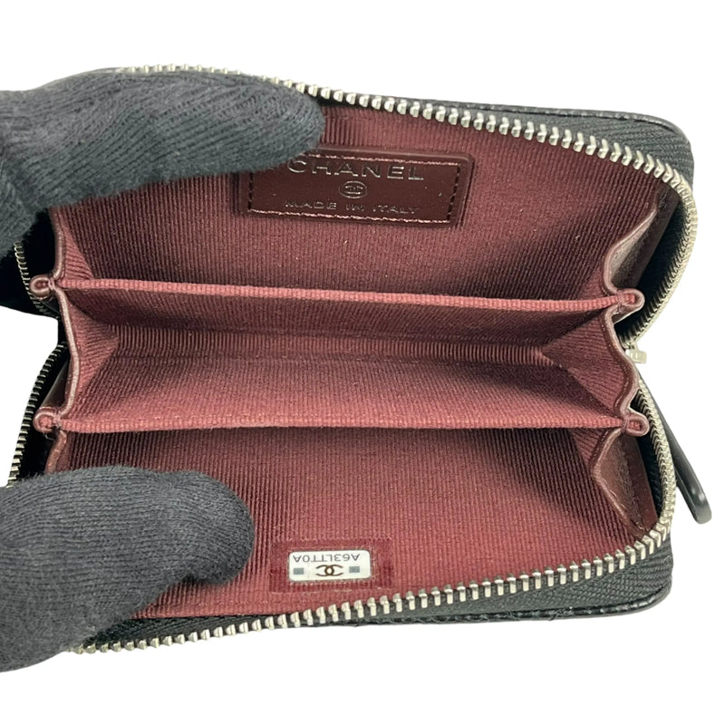 CHANEL マトラッセ キャビアスキン クラシックジップ コインケース - ブラック