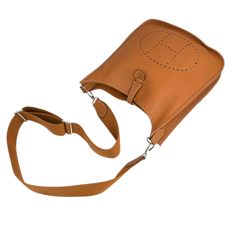 Hermès Evelyn III PM Taurillon Clemence Leather Shoulder Bag with M Stamp (2009) - Brown 
