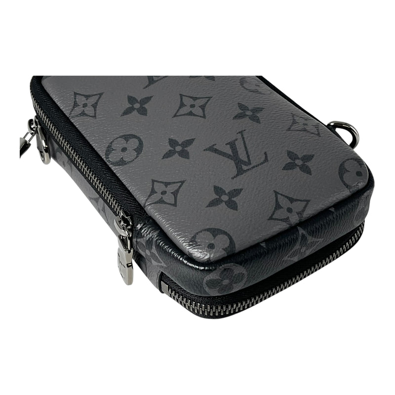 Louis Vuitton Monogram Eclipse Reverse Double Phone Case Shoulder Bag - Black 