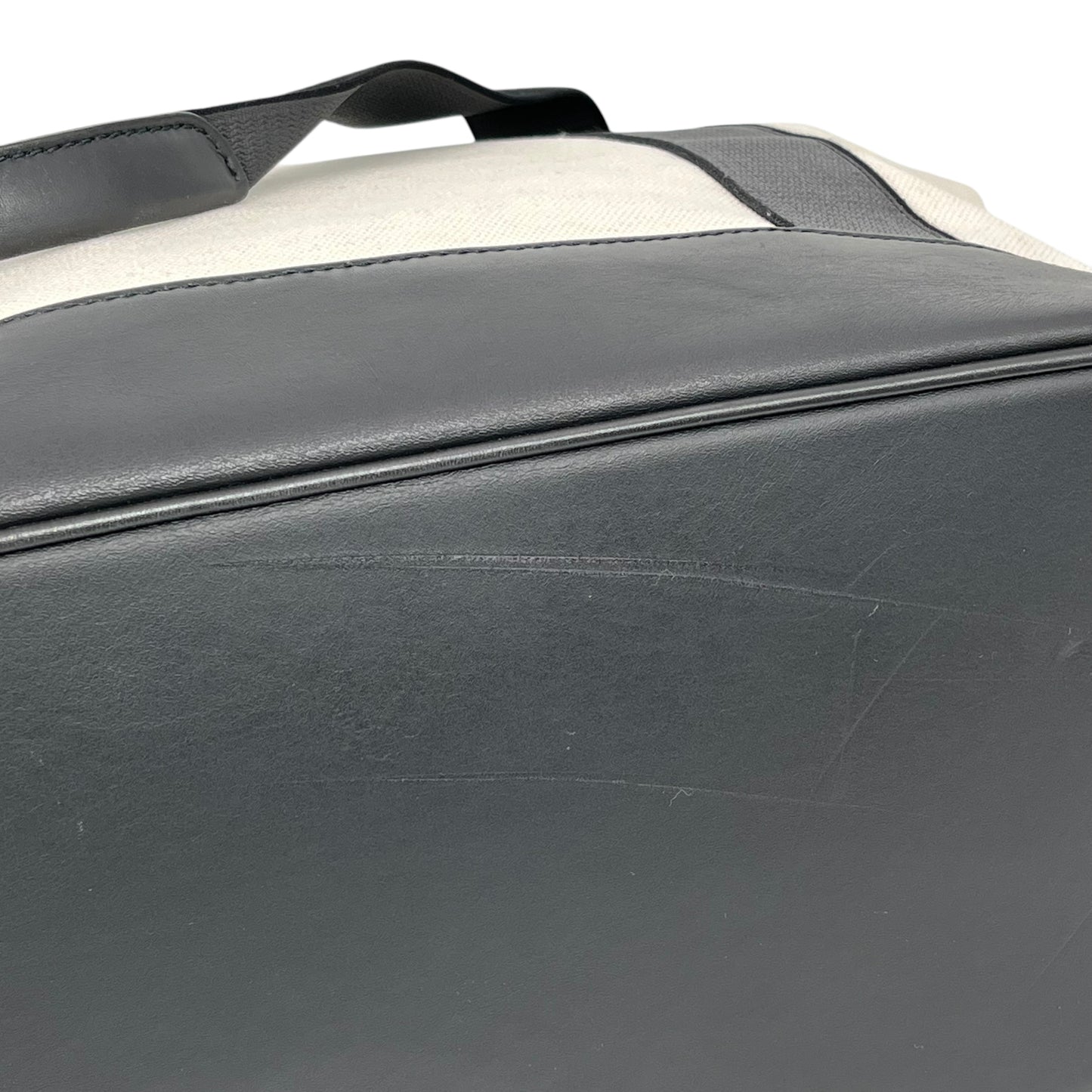 BALENCIAGA Canvas Navy Tote Bag - Cream x Black 