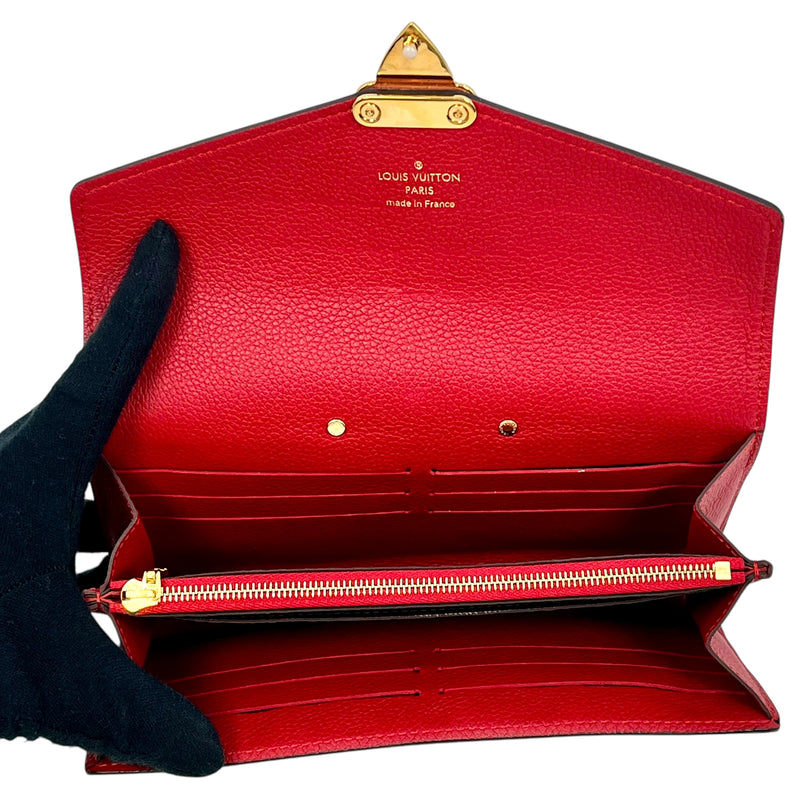 Louis Vuitton Monogram Pallas Portefeuille Long Wallet - Red 
