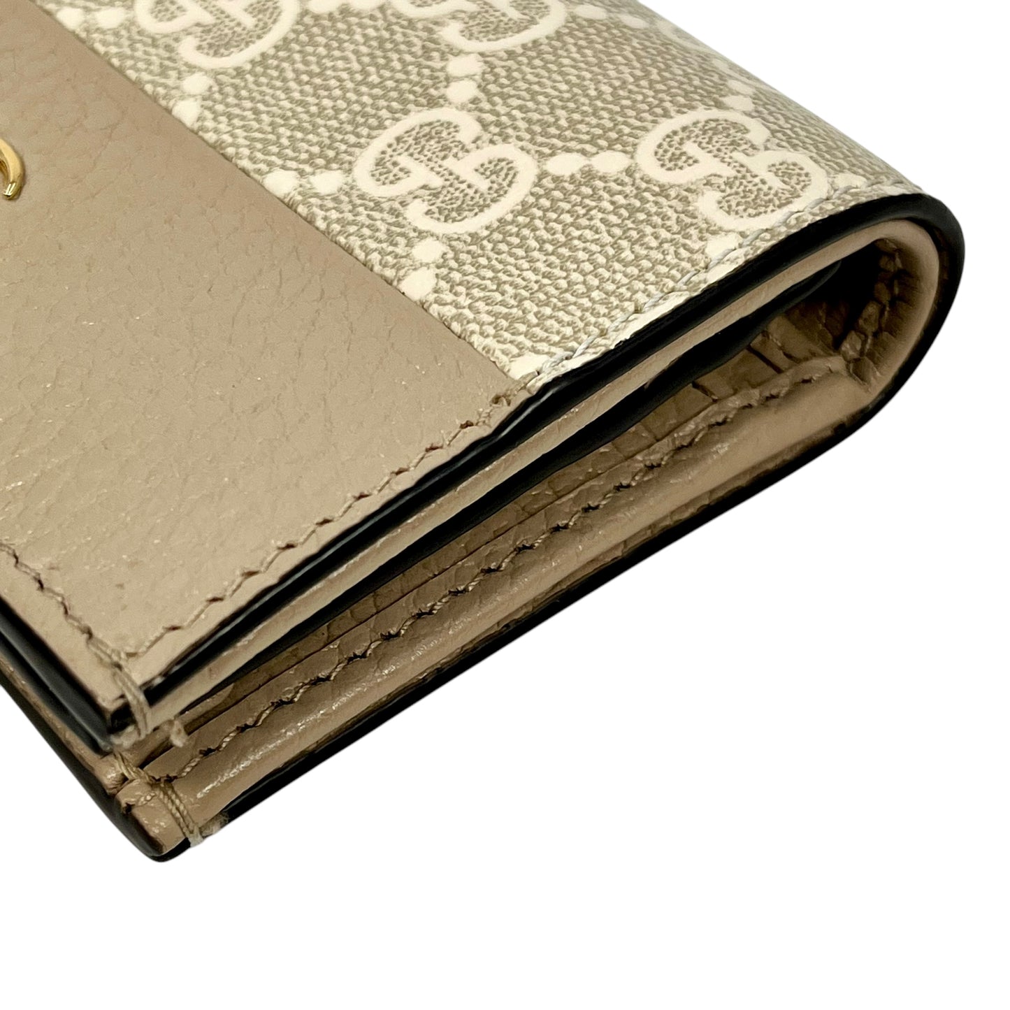 GUCCI GG マーモント 二つ折り財布 コンパクトウォレット - ベージュ