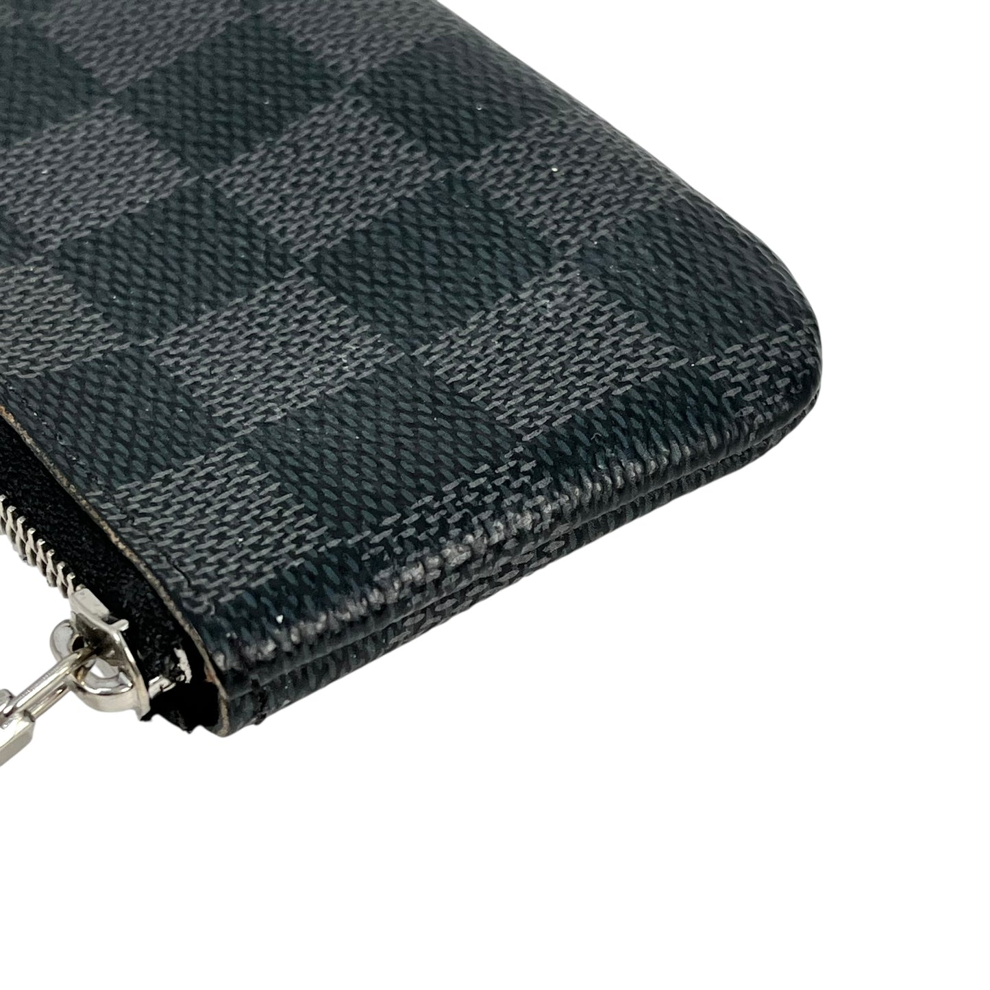 Louis Vuitton Damier Graphite Pochette Clé Coin Case with Key Ring - Black 