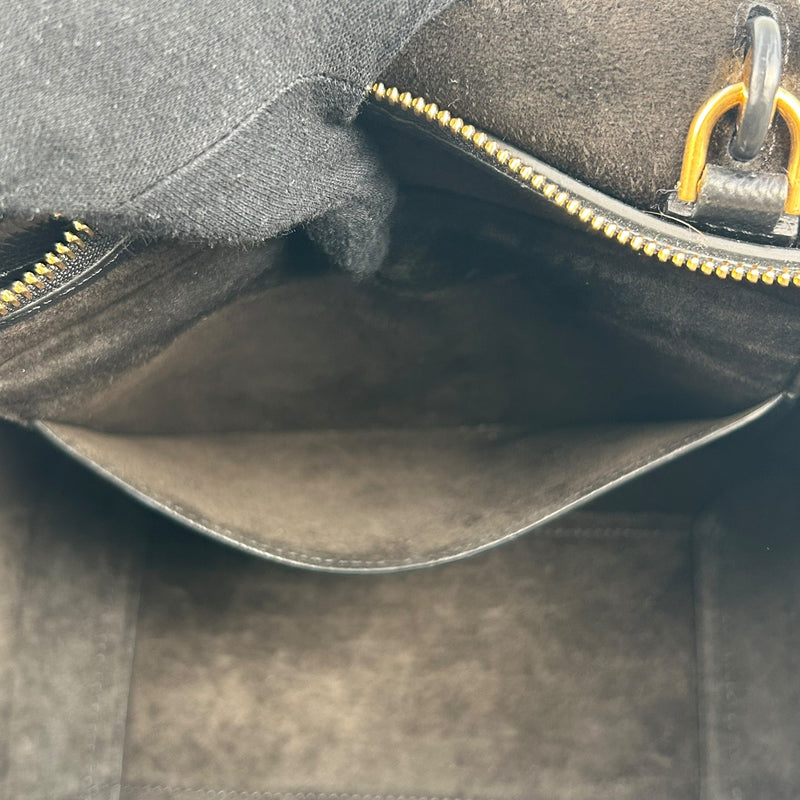 CELINE Leather Micro Beret Handbag/Shoulder Bag - Black 