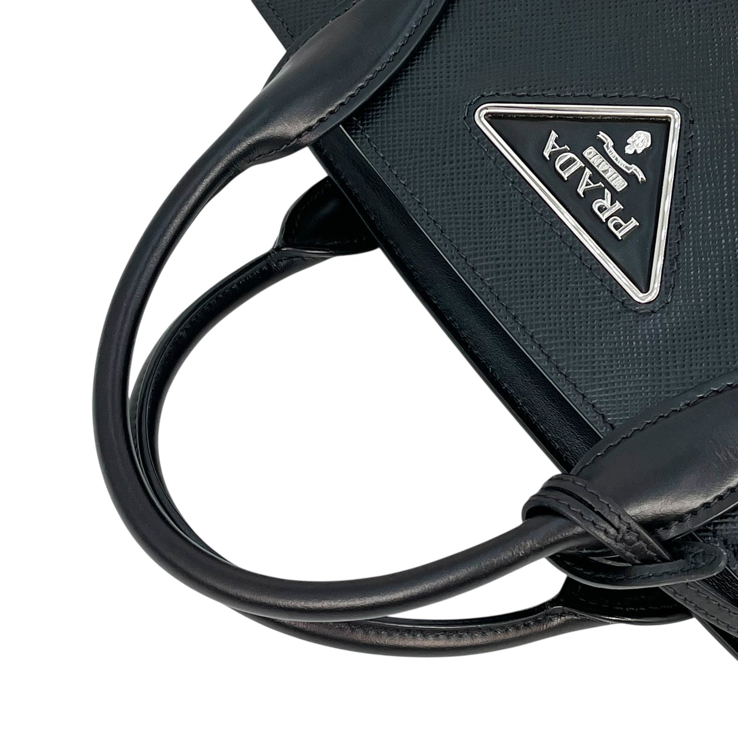 PRADA Saffiano Leather Handbag - Black 