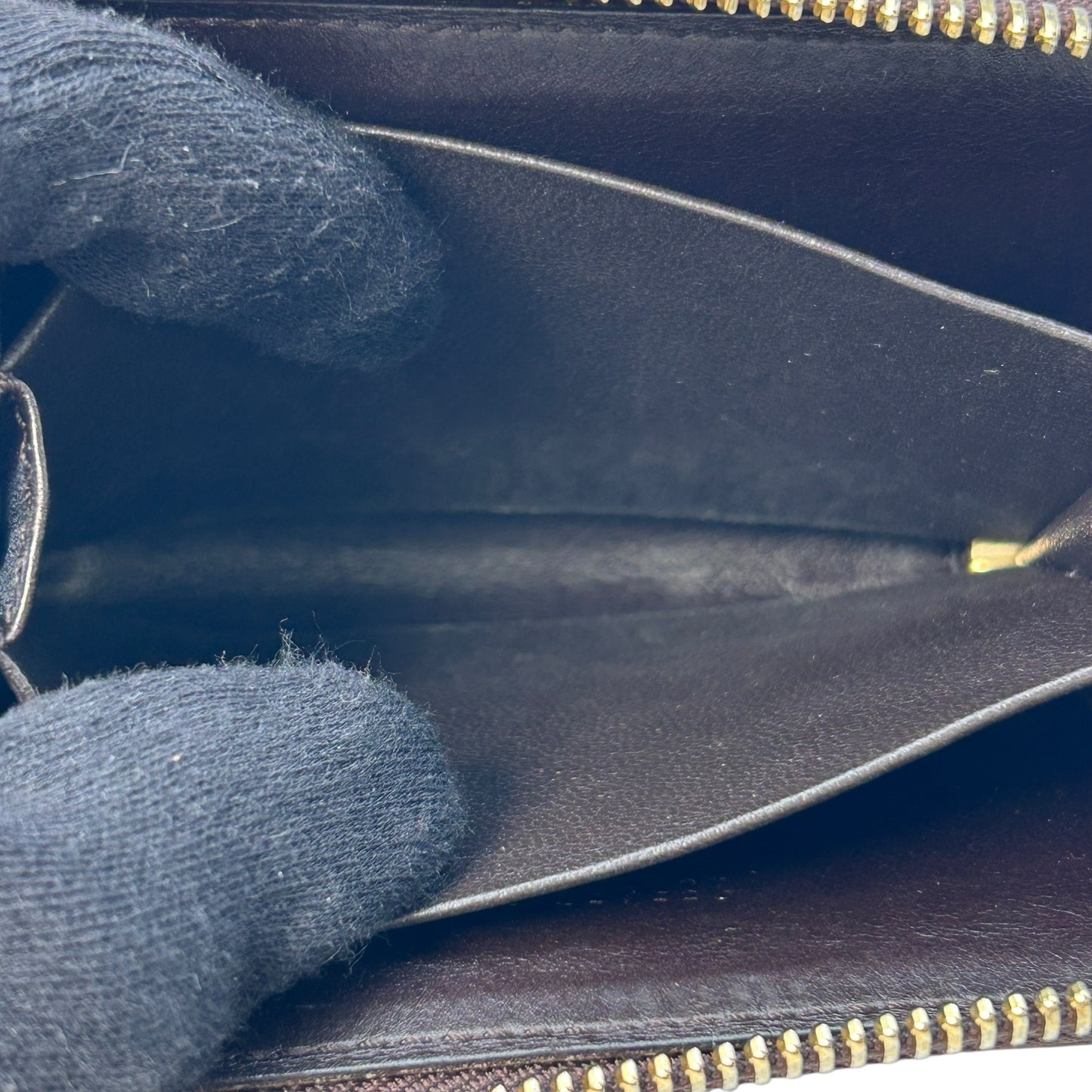 GUCCI Guccissima Card Case Compact Wallet - Dark Brown 