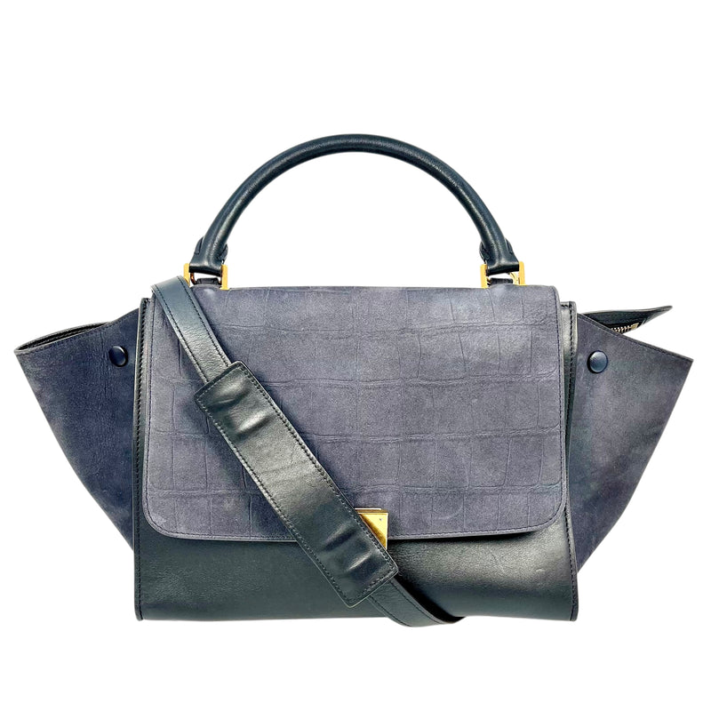 CELINE Trapeze Handbag - Navy Blue 