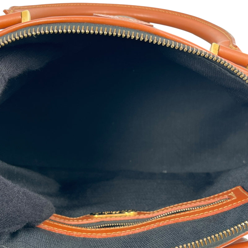 FENDI ペカン ロゴ ストライプ ハンドバッグ - ブラウン