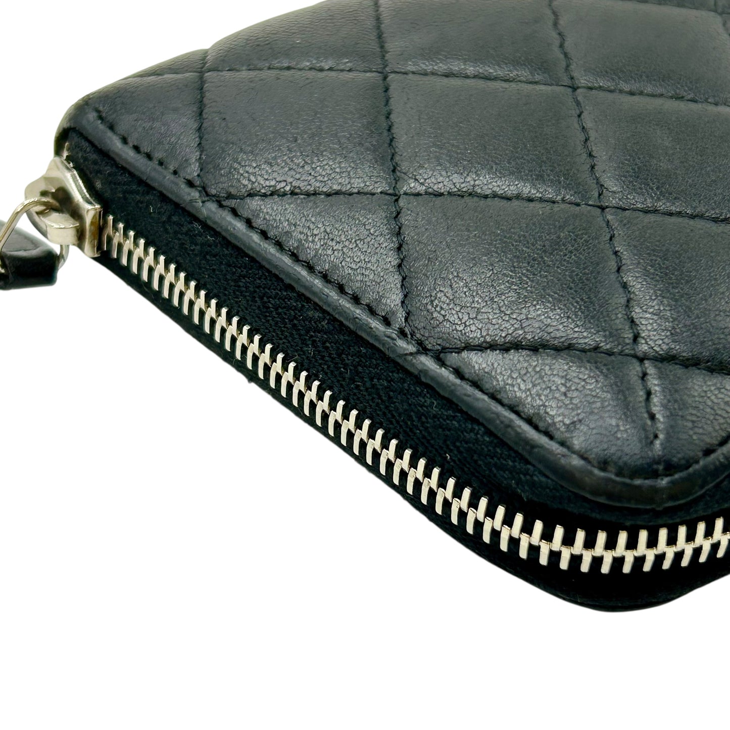 CHANEL Cambon Line Lambskin Long Wallet - Black 