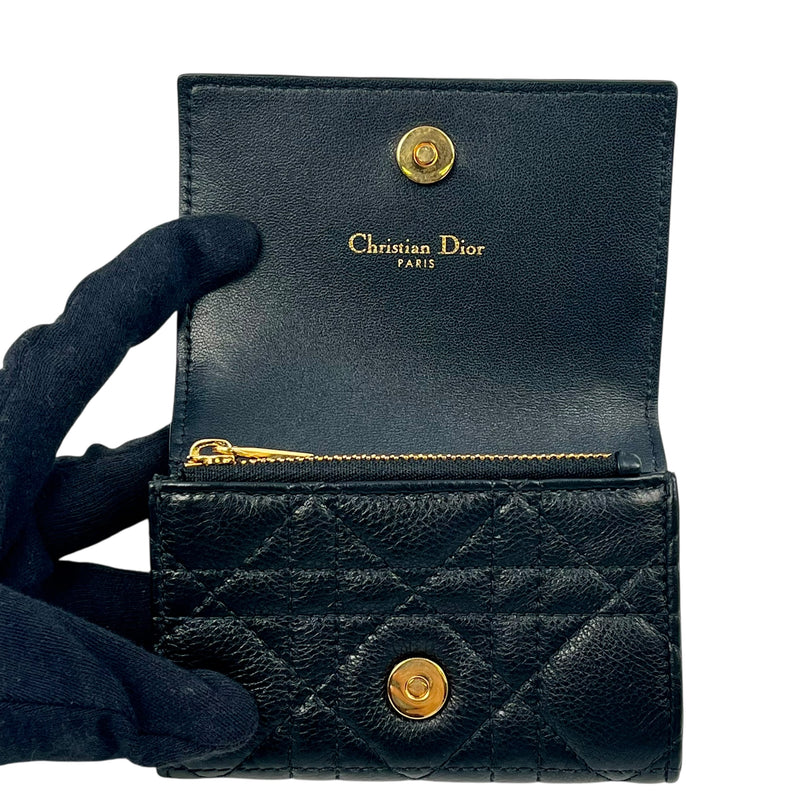 Dior Caro XS Bifold Compact Wallet - Black