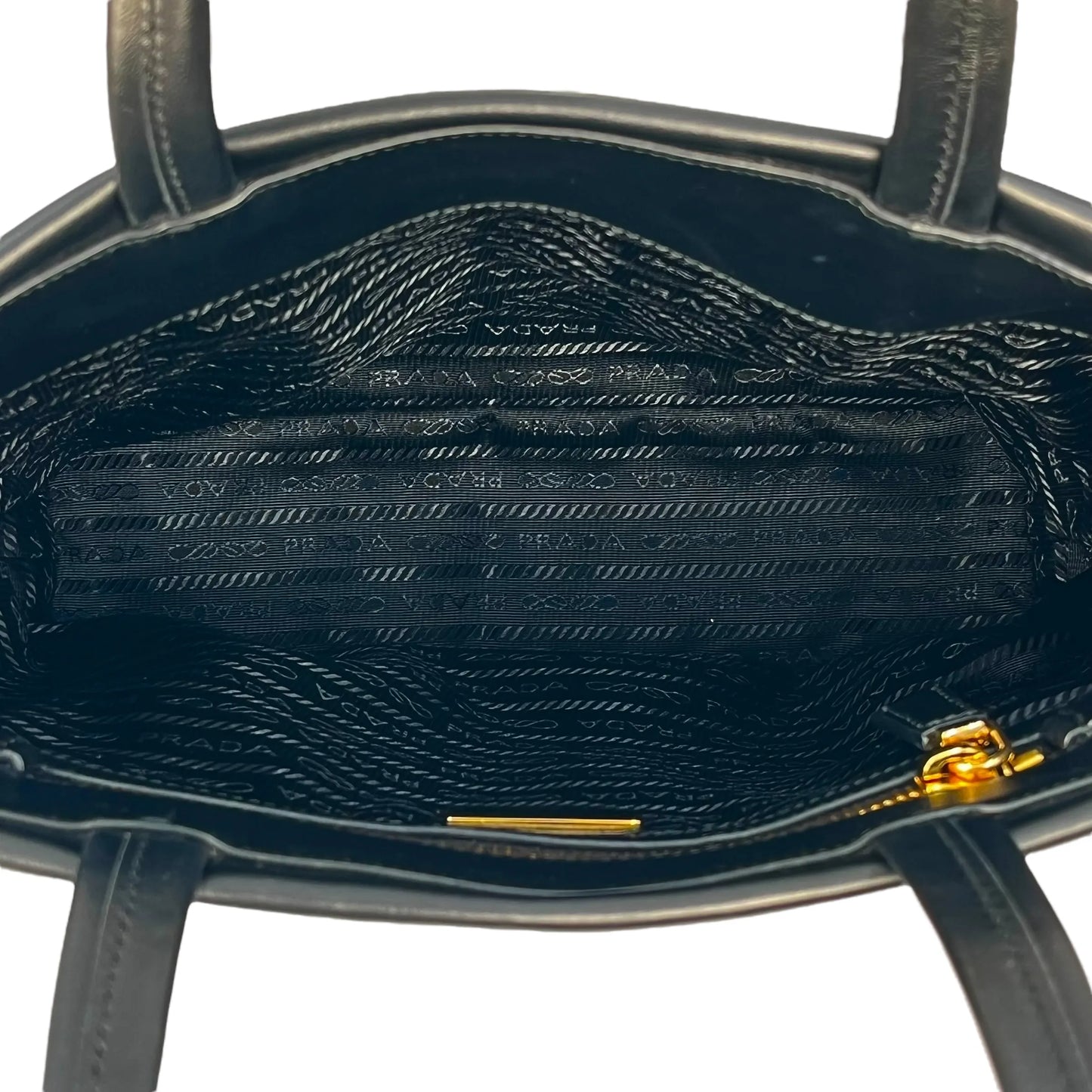 PRADA Soft Calf Leather Tote Bag/Shoulder Bag - Black 