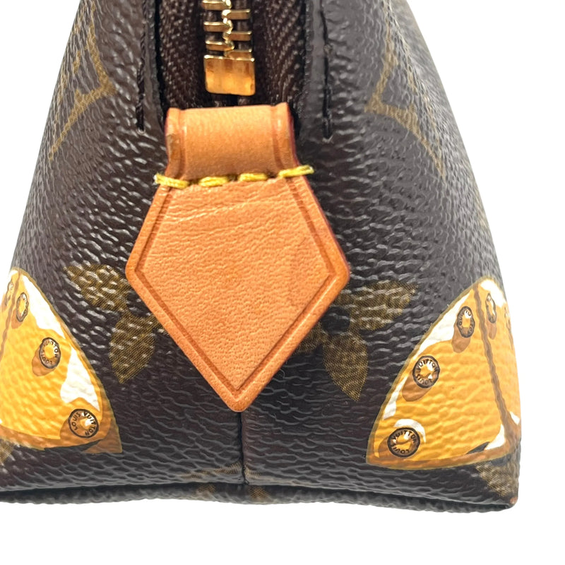Louis Vuitton Monogram Canvas Pochette Cosmetic Summer Trunk Collection Pouch - Brown 