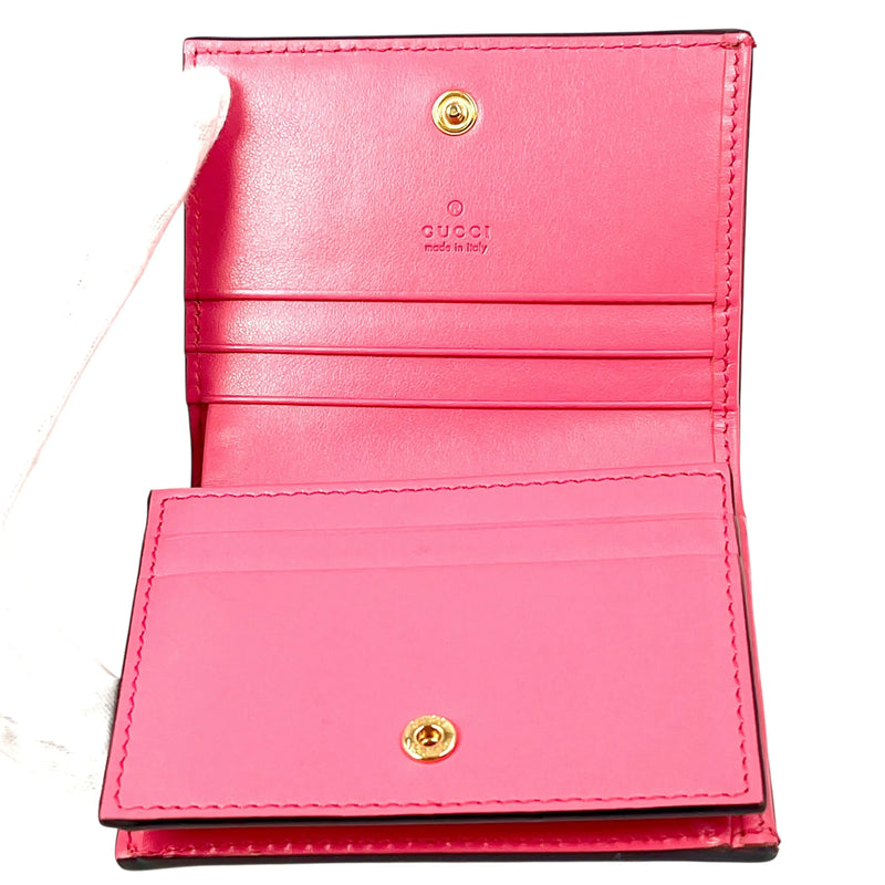 GUCCI GG Matelasse Card Case Bifold Wallet Compact Wallet - Pink 