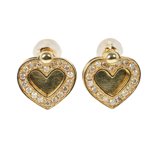 Diamond Heart Earrings - 18KYG - 06796 