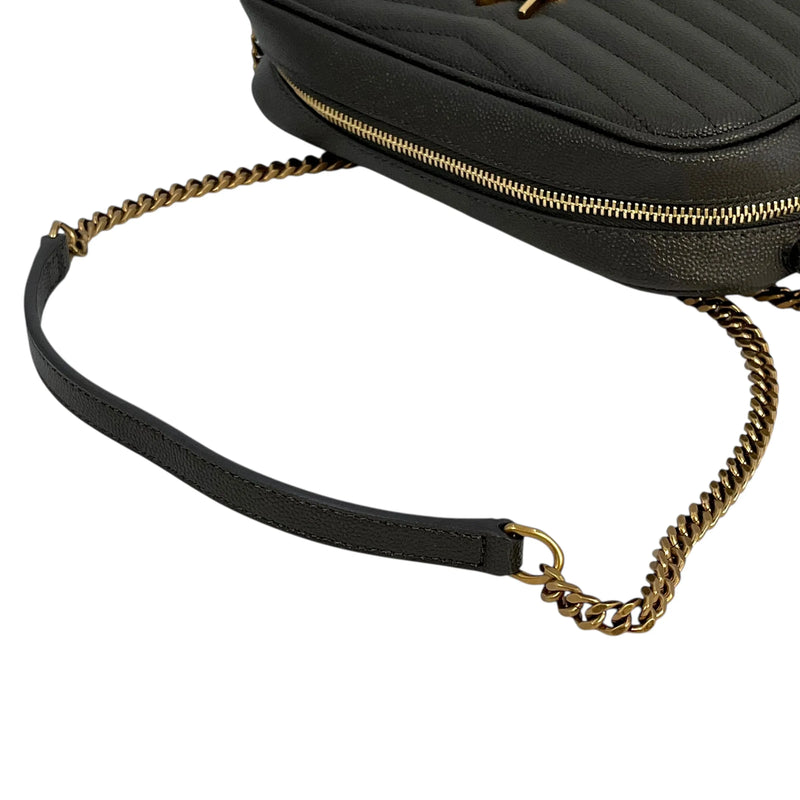 Saint Laurent Lou Mini Shoulder Bag with Chain Wallet - Dark Grey 