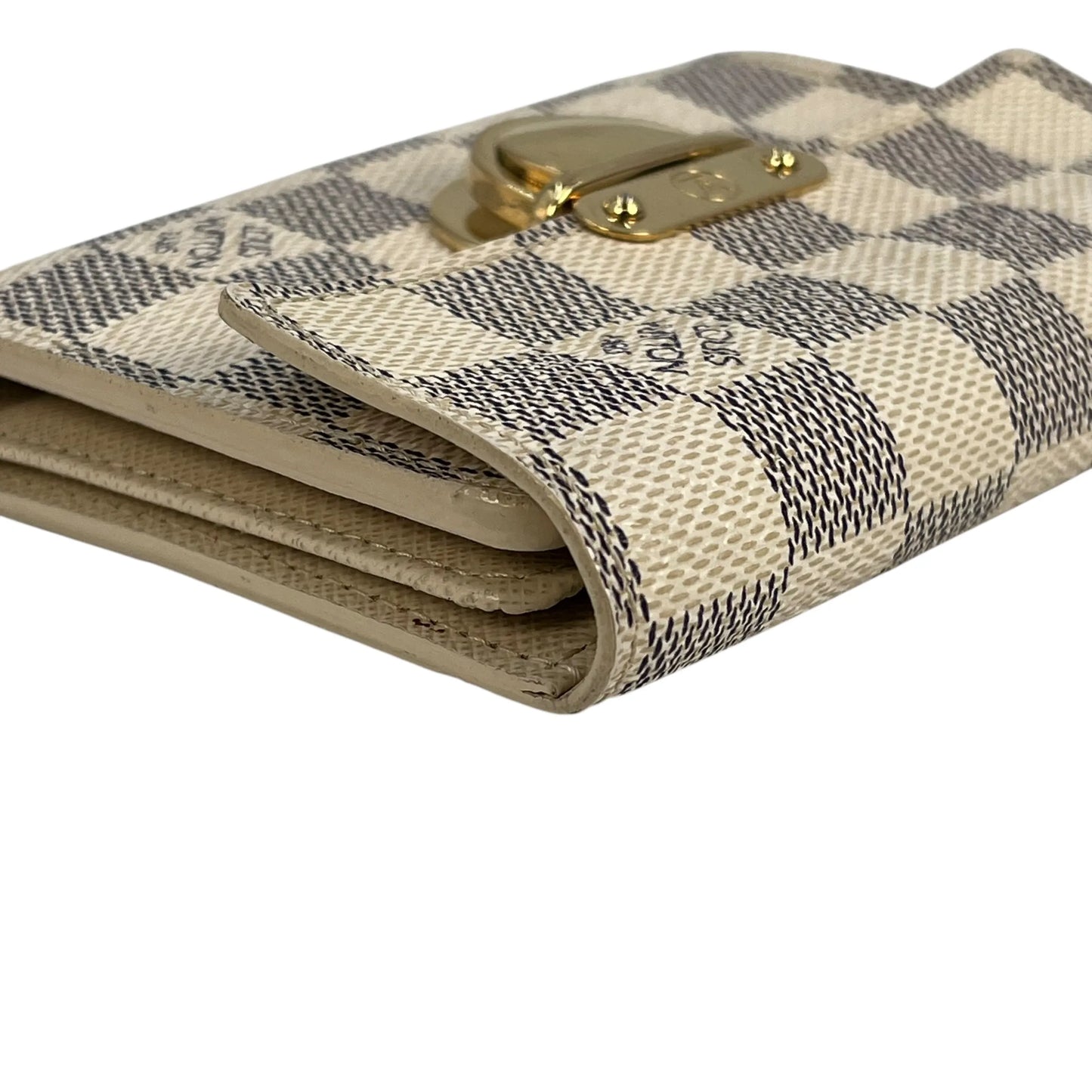 Louis Vuitton Damier Azur Portefeuille Koala Compact Wallet - White 