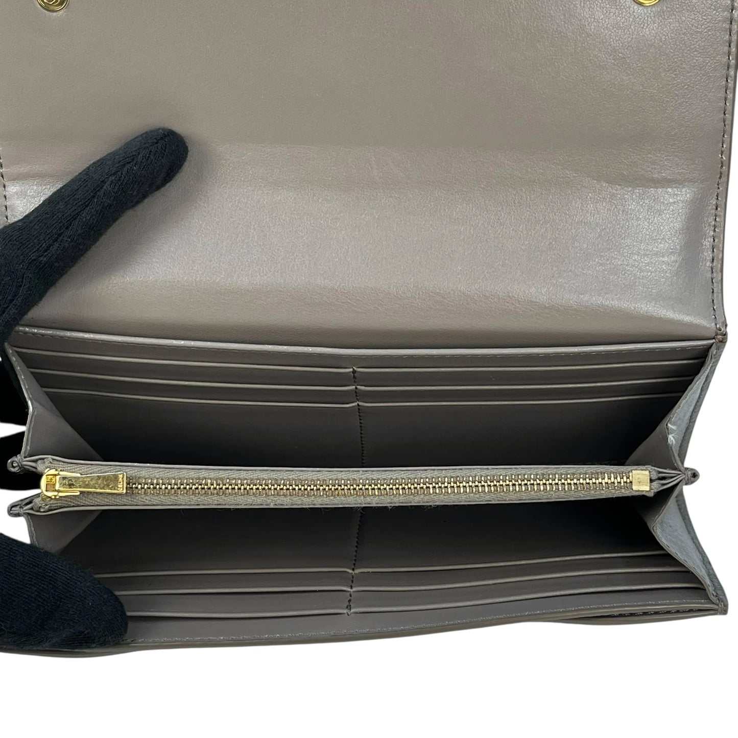 CELINE Large Flap Long Wallet - Gray 
