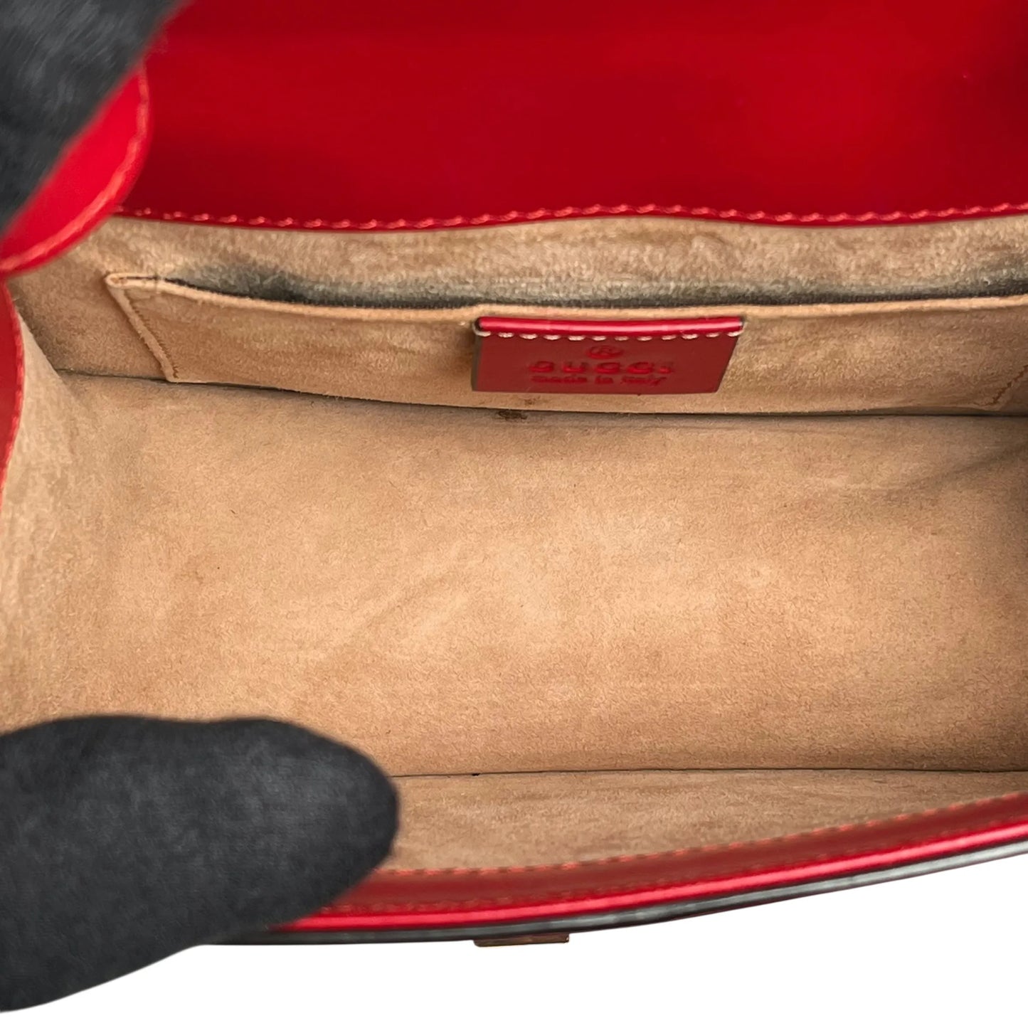 GUCCI Sylvie Chain Mini Handbag/Shoulder Bag - Red 