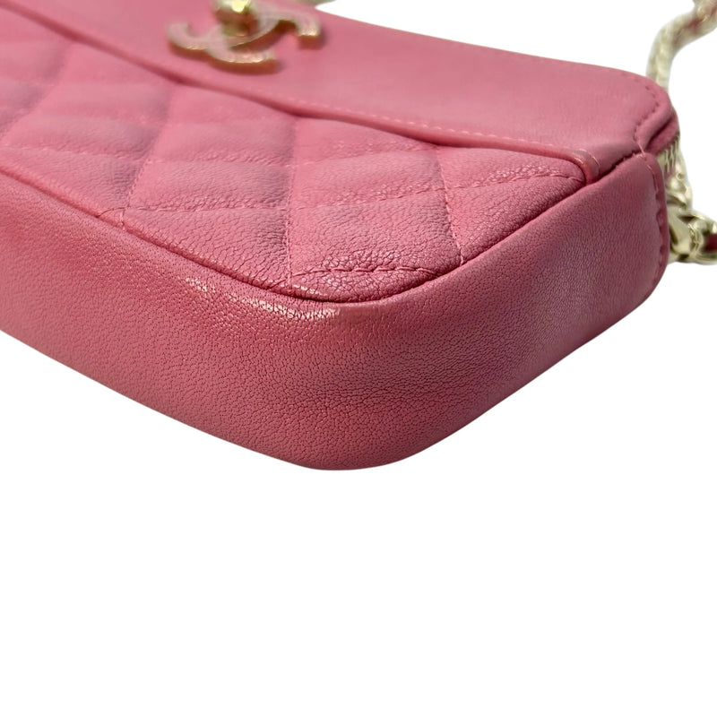 CHANEL Materasse Caviarskin Chain Wallet - Pink - 31343 