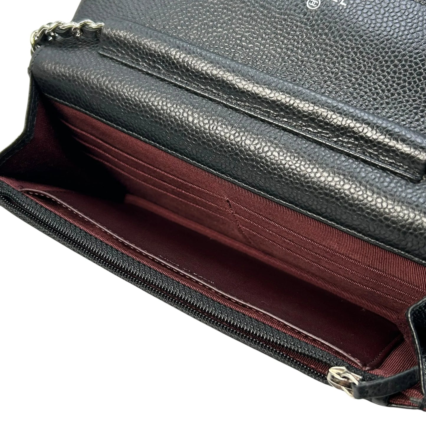 CHANEL マトラッセ キャビアスキン チェーンウォレット - ブラック - 34883