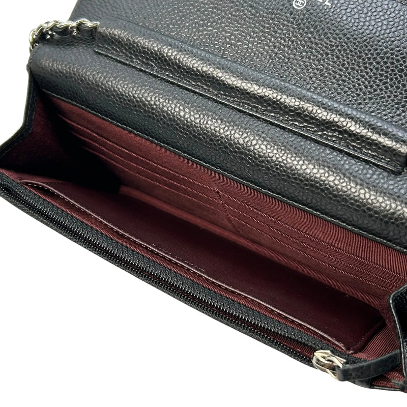 CHANEL マトラッセ キャビアスキン チェーンウォレット - ブラック - 34883