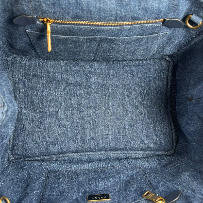 Prada Canapa Denim Tote Bag/Handbag - Blue 