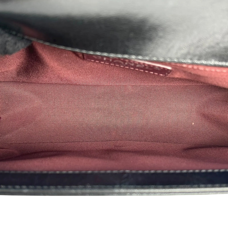 CHANEL Boy Chanel Leather Chain Shoulder Bag - Black 