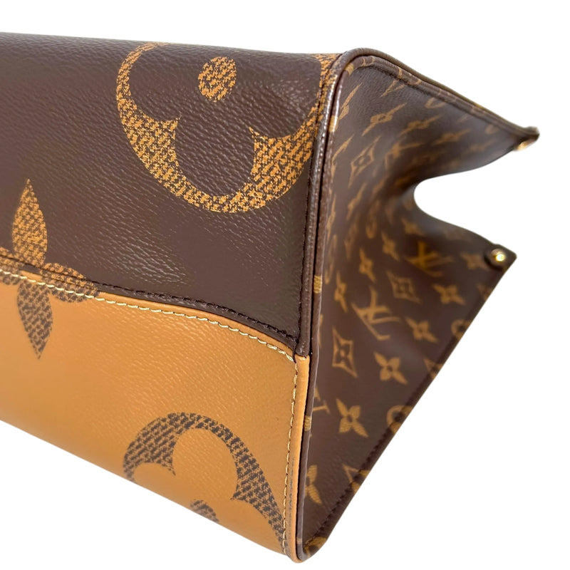 Louis Vuitton モノグラム キャンバス リバース ジャイアント オンザゴーMM ハンドバッグ ショルダーバッグ - ブラウン - 34948