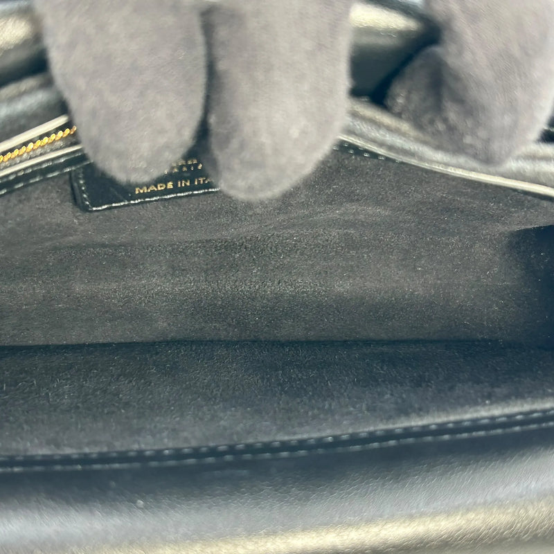 Christian Dior Jolie Top Handle Bag Calfskin Hand Bag Shoulder Bag - Black 