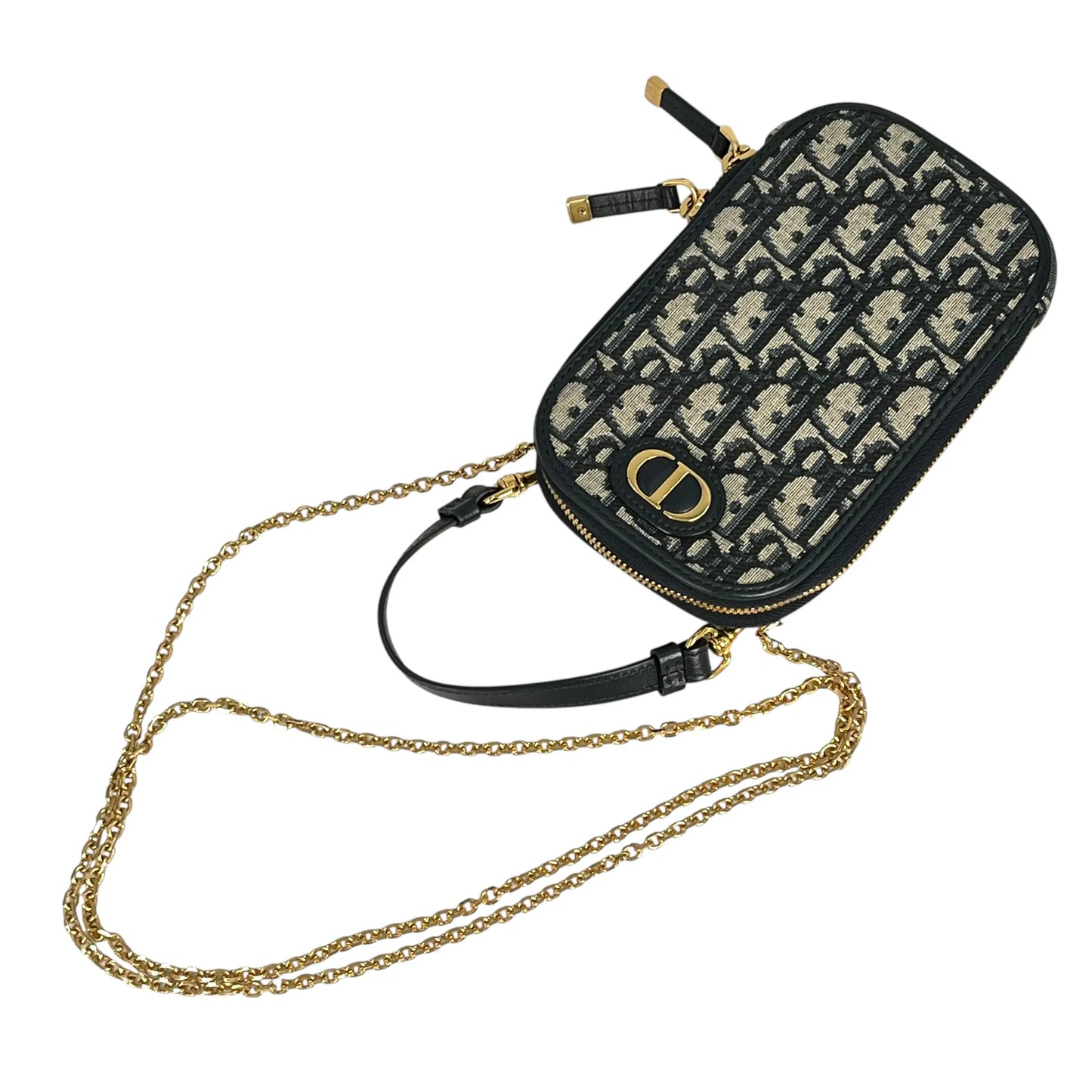 Christian Dior Montaigne Phone Case Chain Wallet - Navy 