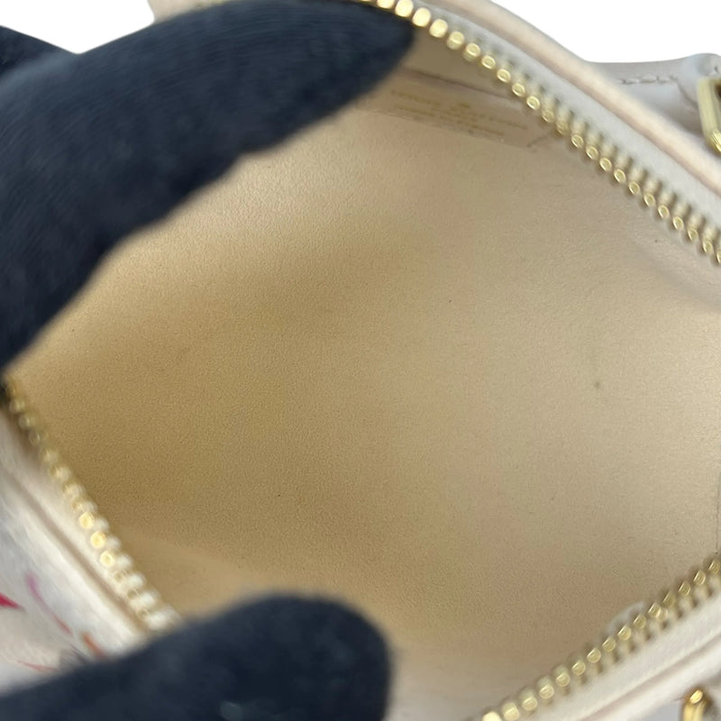 LOUIS VUITTON Nano Speedy Monogram Empreinte Handbag/Shoulder Bag - White 