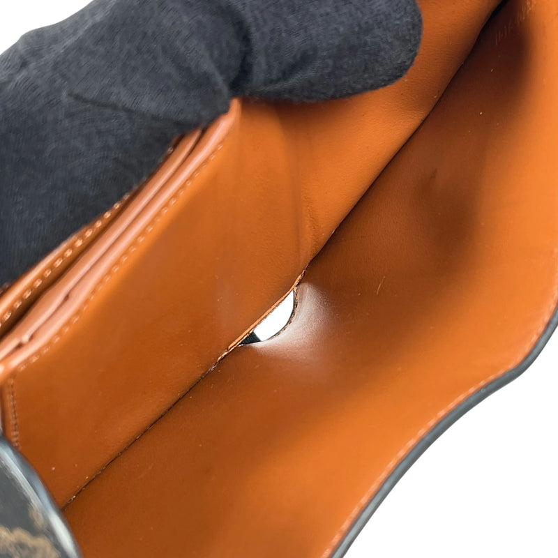 CELINE Triomphe Canvas Compact Wallet - Dark Brown 