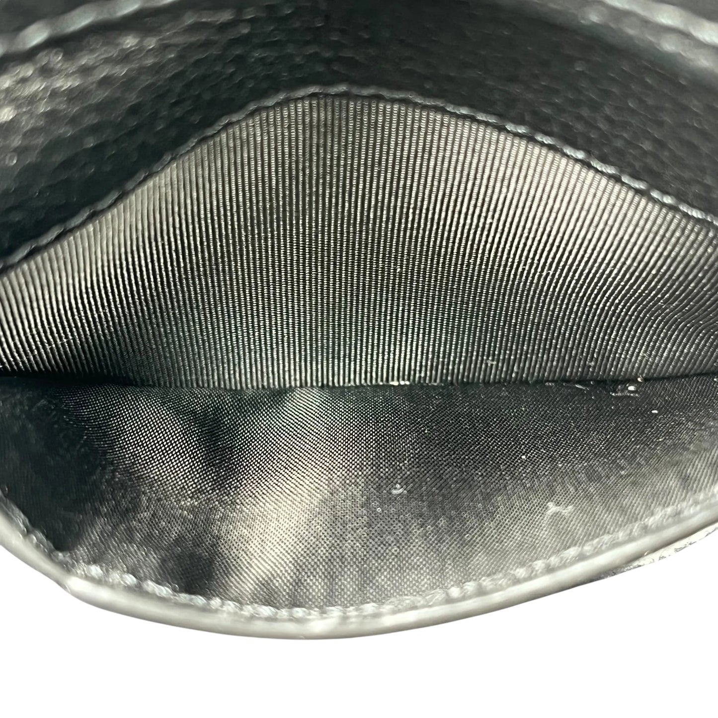 SAINT LAURENT Leather Card Case - Black 