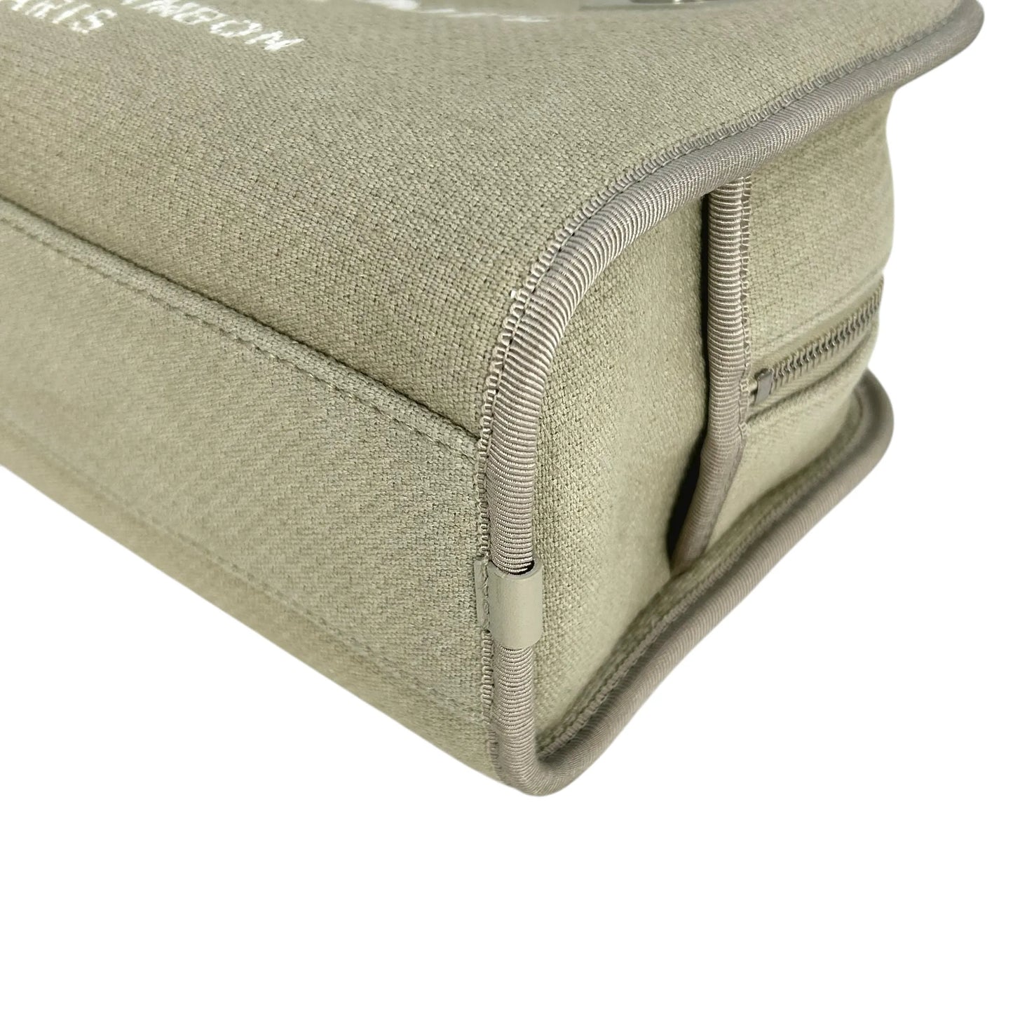 CHANEL Deauville Bowling Canvas Handbag/Shoulder Bag - Beige 