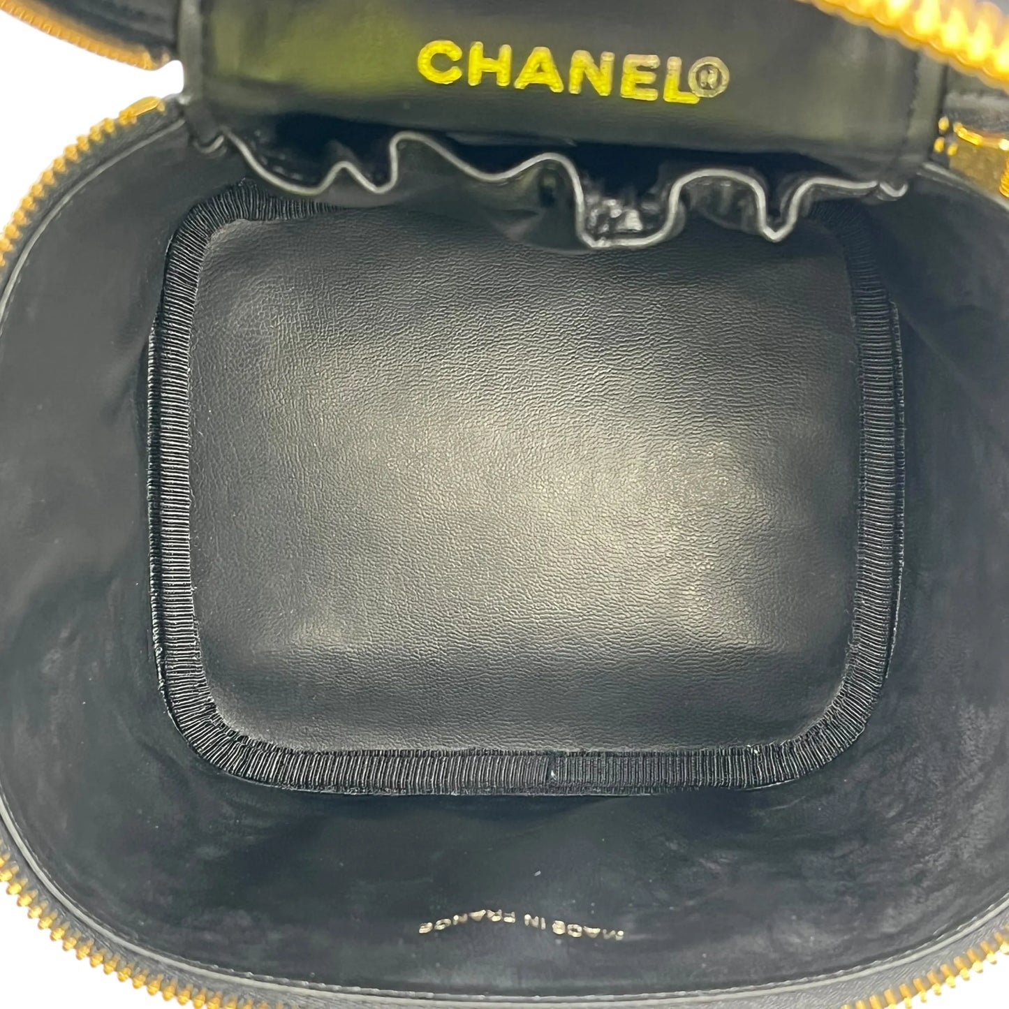 CHANEL Coco Mark Caviar Skin Vanity Bag Mini Bag - Black 