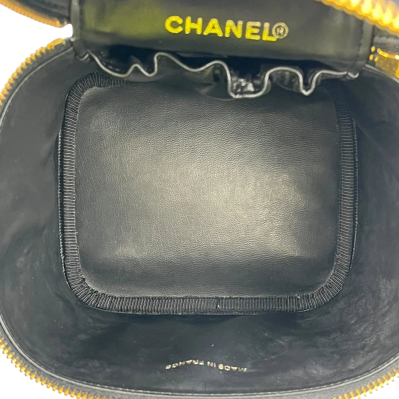 CHANEL Coco Mark Caviar Skin Vanity Bag Mini Bag - Black 