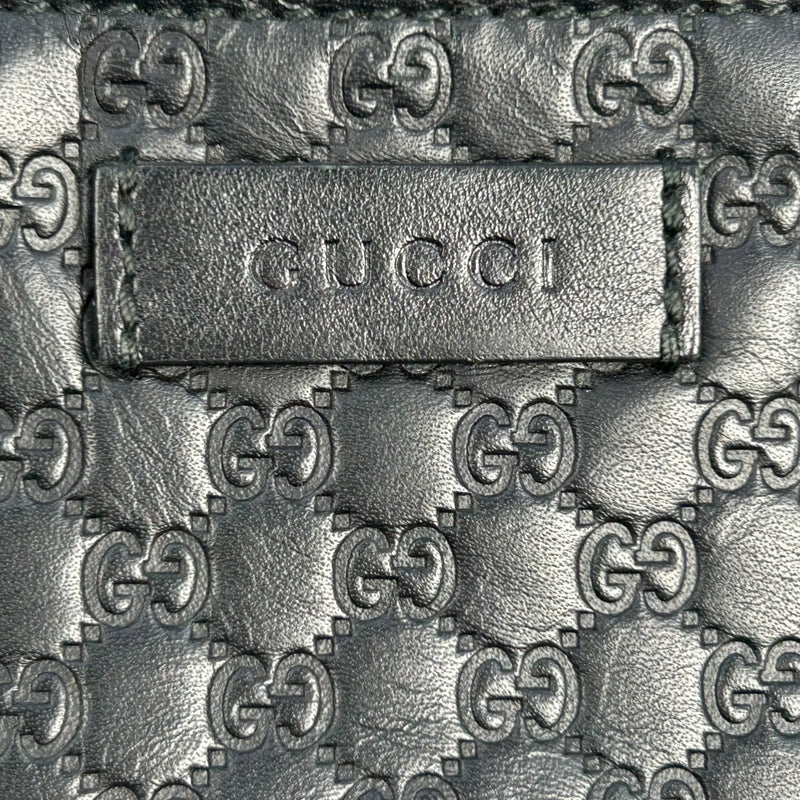 GUCCI Micro Guccissima Leather Key Case/Coin Purse - Black 