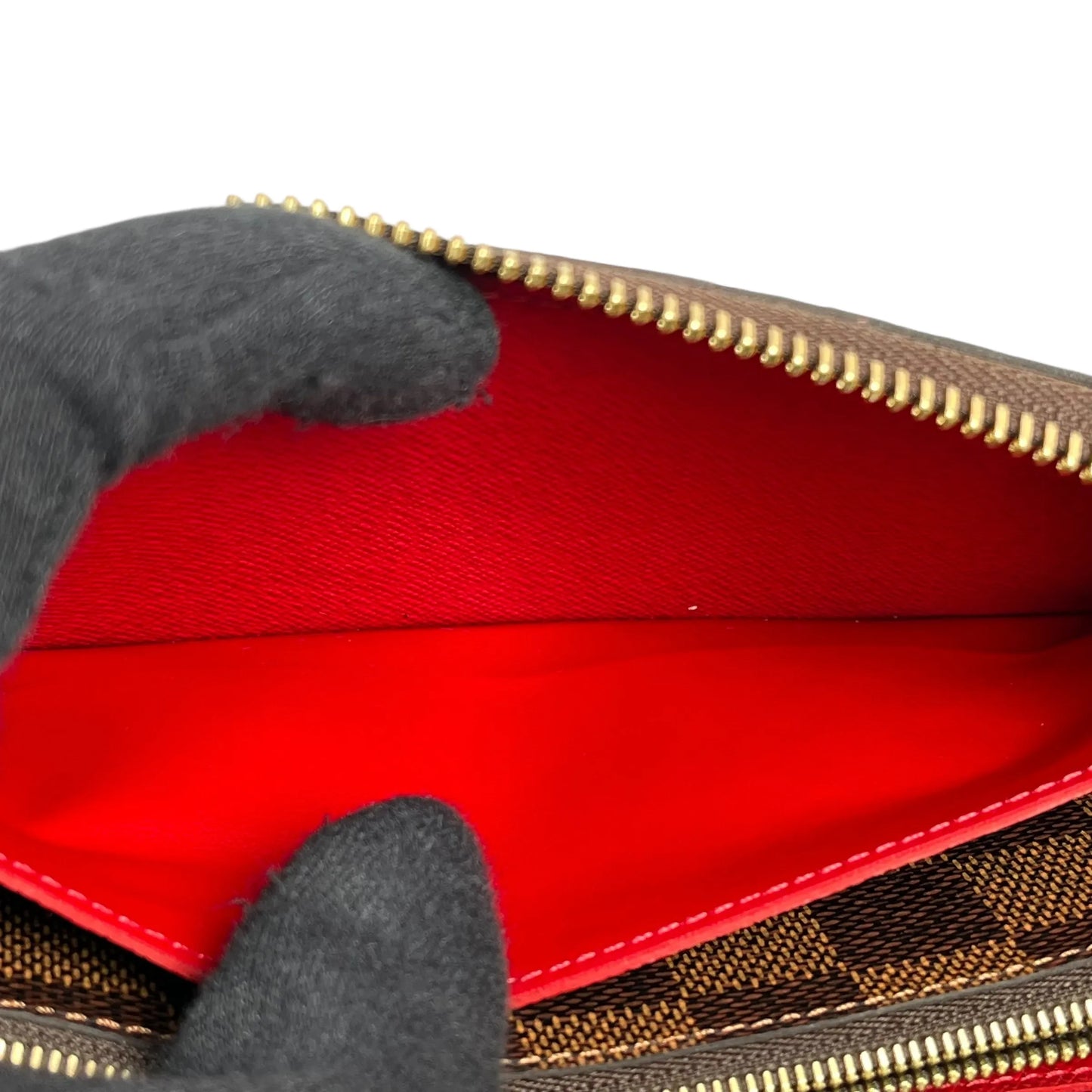 Louis Vuitton Damier Ebene Round Zip Long Wallet - Brown 