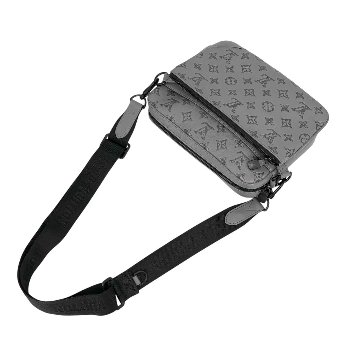 Louis Vuitton Trio Messenger Monogram Shadow Shoulder Bag - Grey 
