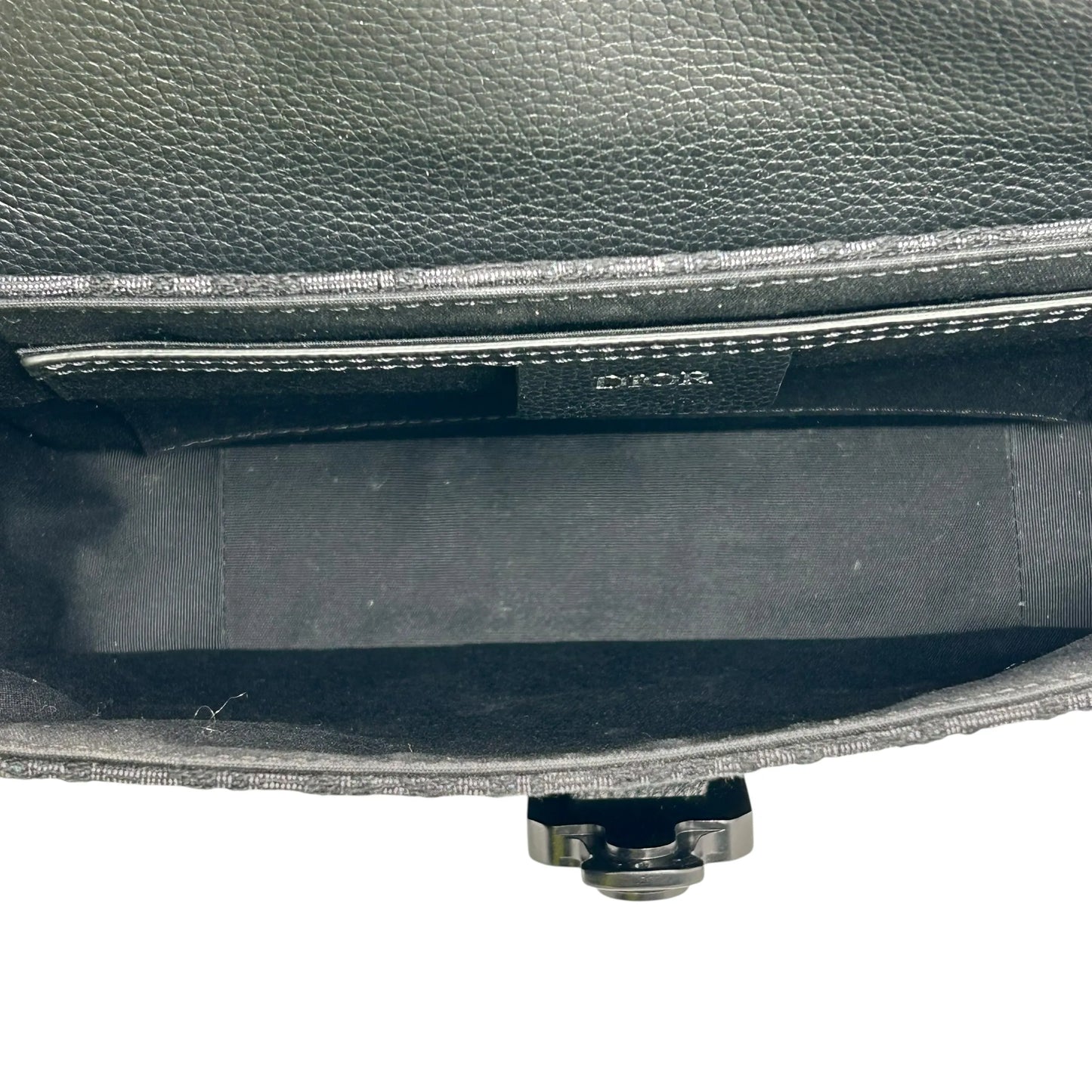 Christian Dior サドル フラップ付き メッセンジャーバッグ スモール コットン カーフスキン ショルダーバッグ - ブラック