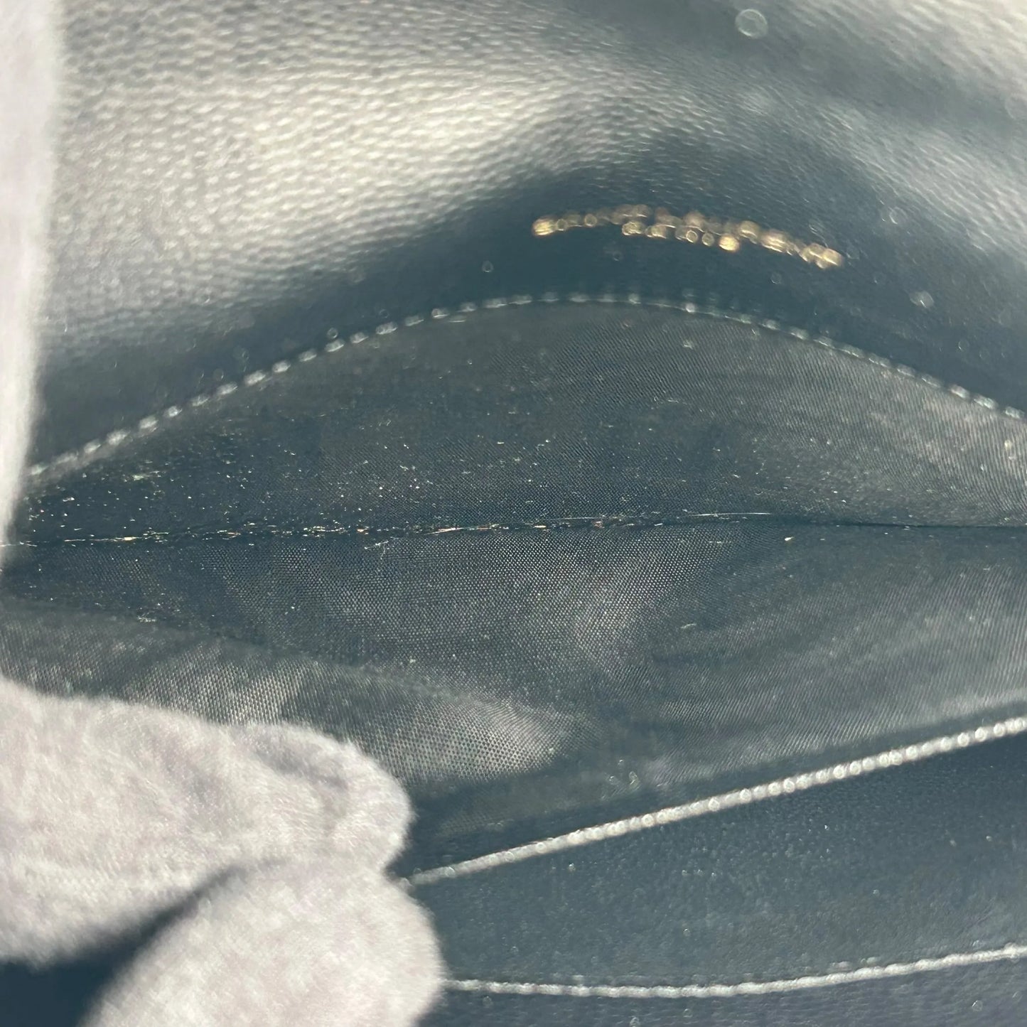 Saint Laurent Cassandra Envelope Calf Leather Chain Wallet - Black 