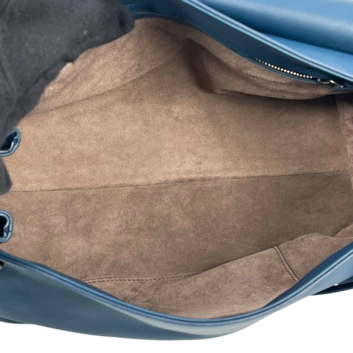 BOTTEGA VENETA Intrecciato Leather Shoulder Bag - Navy 