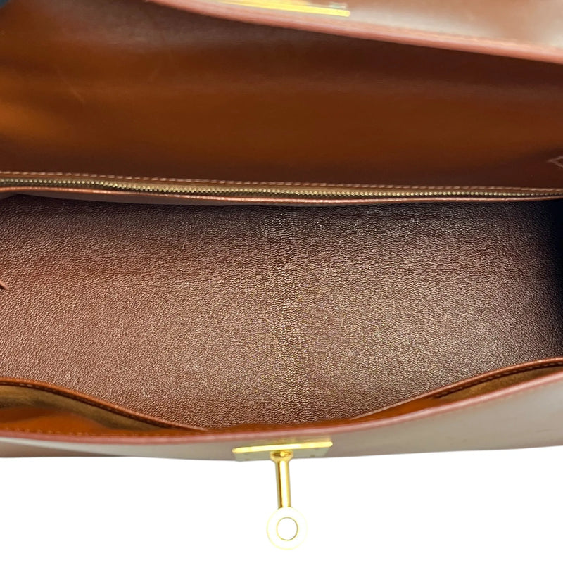 Hermès Kelly Box Calf Handbag/Shoulder Bag - Brown, E Stamp (2001) 